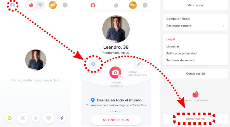 Borrar cuenta de Tinder
